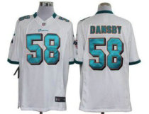 Nike Dolphins -58 Karlos Dansby White Stitched NFL Limited Jersey