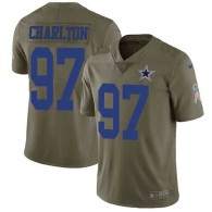 Nike Cowboys -97 Taco Charlton Olive Stitched NFL Limited 2017 Salute To Service Jersey