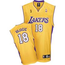 Los Angeles Lakers -18 Sasha Vujacic Stitched Yellow Champion Patch NBA Jersey