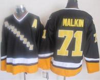 Pittsburgh Penguins -71 Evgeni Malkin Black Yellow CCM Throwback Stitched NHL Jersey