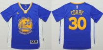 Golden State Warriors -30 Stephen Curry Blue Short Sleeve Stitched NBA Jersey