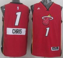 Miami Heat -1 Chris Bosh Red 2014-15 Christmas Day Stitched NBA Jersey