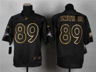 Nike Ravens -89 Steve Smith Sr Black Gold No Fashion Men's Stitched NFL Elite Jersey