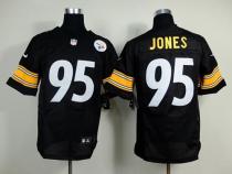 Nike Pittsburgh Steelers #95 Jarvis Jones Black Team Color Men's Stitched NFL Elite Jersey