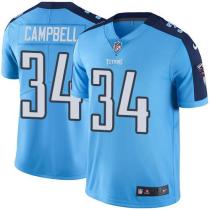 Nike Titans -34 Earl Campbell Light Blue Stitched NFL Color Rush Limited Jersey