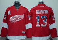 Detroit Red Wings -13 Pavel Datsyuk Red USA Flag Fashion Stitched NHL Jersey