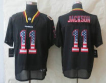 2014 New Nike Washington RedSkins 11 Jackson USA Flag Fashion Black Elite Jerseys