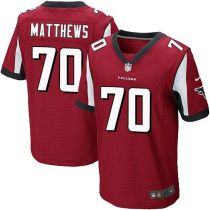 Nike Falcons -70 Jake Matthews Red Team Color Men's Stitched NFL Elite Jersey