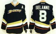Anaheim Ducks -8 Teemu Selanne Black Home Stitched NHL Jersey