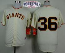 San Francisco Giants #36 Gaylord Perry Cream Home Cool Base W 2014 World Series Patch Stitched MLB J