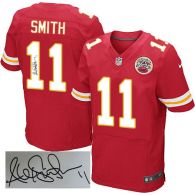 Nike Kansas City Chiefs #11 Alex Smith Red Team Color Men's Stitched NFL Elite Autographed Jersey