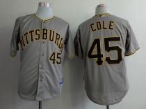 Pittsburgh Pirates #45 Gerrit Cole Grey Cool Base Stitched MLB Jersey