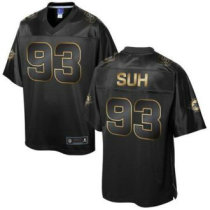 Nike Miami Dolphins -93 Ndamukong Suh Pro Line Black Gold Collection Stitched NFL Game Jersey