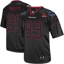Nike Houston Texans -99 JJ Watt Lights Out Black With 10th Patch Mens Stitched NFL Elite Jersey