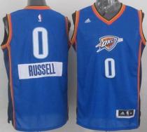 Oklahoma City Thunder -0 Russell Westbrook Blue 2014-15 Christmas Day Stitched NBA Jersey