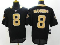 Nike New Orleans Saints -8 Archie Manning Black Team Color NFL Elite Jersey