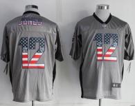 Nike Ravens -12 Jacoby Jones Grey Men's Stitched NFL Elite USA Flag Fashion Jersey