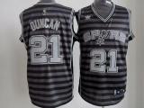 San Antonio Spurs -21 Tim Duncan Black Grey Groove Stitched NBA Jersey