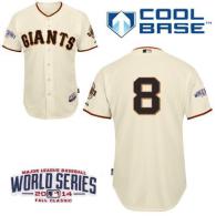 San Francisco Giants #8 Hunter Pence Cream Cool Base W 2014 World Series Patch Stitched MLB Jersey