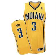 Revolution 30 Indiana Pacers -3 George Hill Yellow Home Stitched NBA Jersey