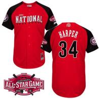 Washington Nationals #34 Bryce Harper Red 2015 All-Star National League Stitched MLB Jersey