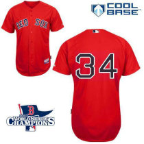 Boston Red Sox #34 David Ortiz Red Cool Base 2013 World Series Champions Patch Stitched MLB Jersey