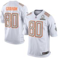 Nike New Orleans Saints #80 Jimmy Graham White Pro Bowl Men's Stitched NFL Elite Team Rice Jersey