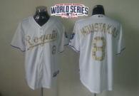 Kansas City Royals -8 Mike Moustakas White USMC Cool Base W 2014 World Series Patch Stitched MLB Jer