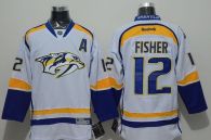 Nashville Predators -12 Mike Fisher White Road Stitched NHL Jersey
