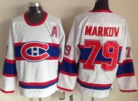 Montreal Canadiens -79 Andrei Markov White CCM Throwback Stitched NHL Jersey