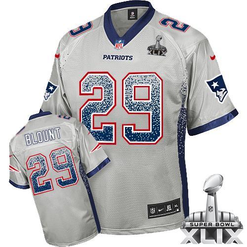 Nike New England Patriots -29 LeGarrette Blount Grey Super Bowl XLIX Mens Stitched NFL Elite Drift F