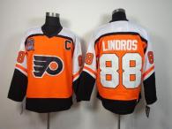Philadelphia Flyers -88 Eric Lindros Orange CCM Throwback Stitched NHL Jersey