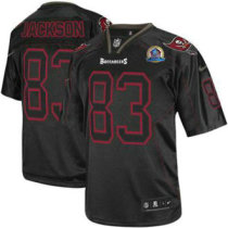 Nike Buccaneers -83 Vincent Jackson Lights Out Black With Hall of Fame 50th Patch Stitched NFL Elite