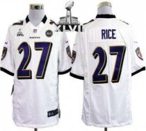 Nike Ravens -27 Ray Rice White Super Bowl XLVII Stitched NFL Game Jersey