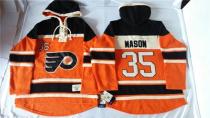 Philadelphia Flyers -35 Steve Mason Orange Sawyer Hooded Sweatshirt Stitched NHL Jersey