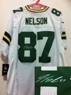 Nike Green Bay Packers #87 Jordy Nelson White Men's Stitched NFL Elite Autographed Jersey