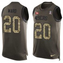 Nike 49ers -20 Jimmie Ward Green Stitched NFL Limited Salute To Service Tank Top Jersey