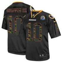Nike Redskins -10 Robert Griffin III Black With Hall of Fame 50th Patch Stitched NFL Elite Camo Fash