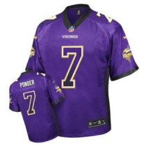 Nike Vikings -7 Christian Ponder Purple Team Color Stitched NFL Elite Drift Fashion Jersey