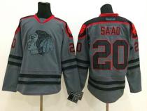 Chicago Blackhawks -20 Brandon Saad Charcoal Cross Check Fashion Stitched NHL Jersey