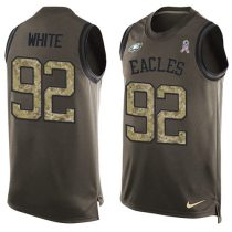 Nike Eagles -92 Reggie White Green Stitched NFL Limited Salute To Service Tank Top Jersey