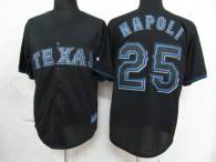 Texas Rangers #25 Mike Napoli Black Fashion Stitched MLB Jersey