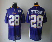 Nike Vikings -28 Adrian Peterson Purple Team Color With Hall of Fame 50th Patch Stitched NFL Elite J