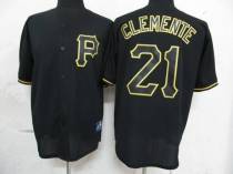 Pittsburgh Pirates #21 Roberto Clemente Black Fashion Stitched MLB Jersey