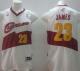 New Revolution 30 Cleveland Cavaliers -23 LeBron James White Stitched NBA Jersey