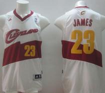 New Revolution 30 Cleveland Cavaliers -23 LeBron James White Stitched NBA Jersey