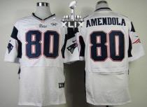 Nike New England Patriots -80 Danny Amendola White Super Bowl XLIX Mens Stitched NFL Elite Jersey