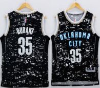 Oklahoma City Thunder -35 Kevin Durant Black City Light Stitched NBA Jersey
