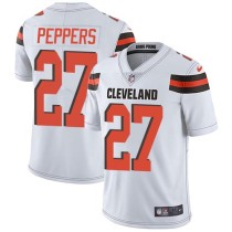 Nike Browns -27 Jabrill Peppers White Stitched NFL Vapor Untouchable Limited Jersey