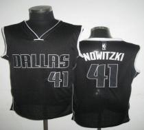 Revolution 30 Dallas Mavericks -41 Dirk Nowitzki Black White Stitched NBA Jersey